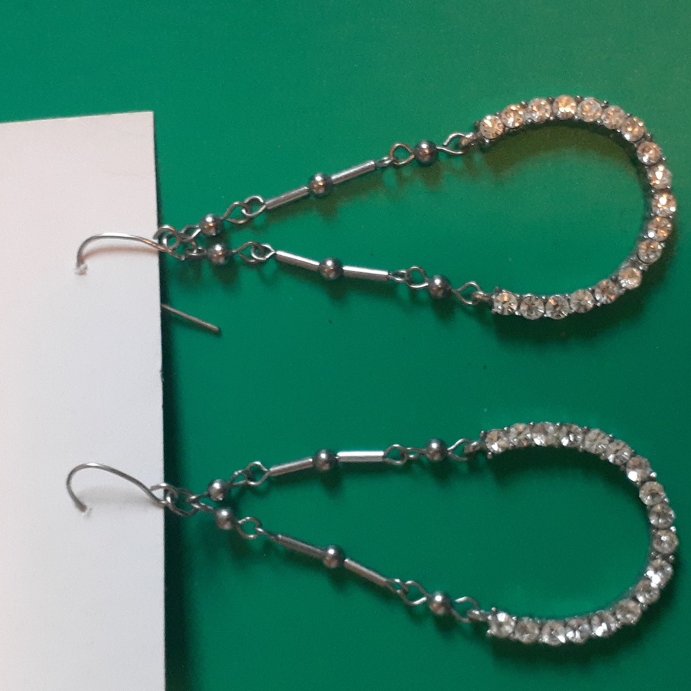 Torrid Horseshoe Shaped Rhinestone Dangle Earrings - Picture 3 of 3